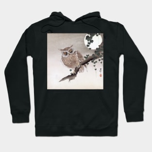 Moon and Owl by Koson Ohara Hoodie